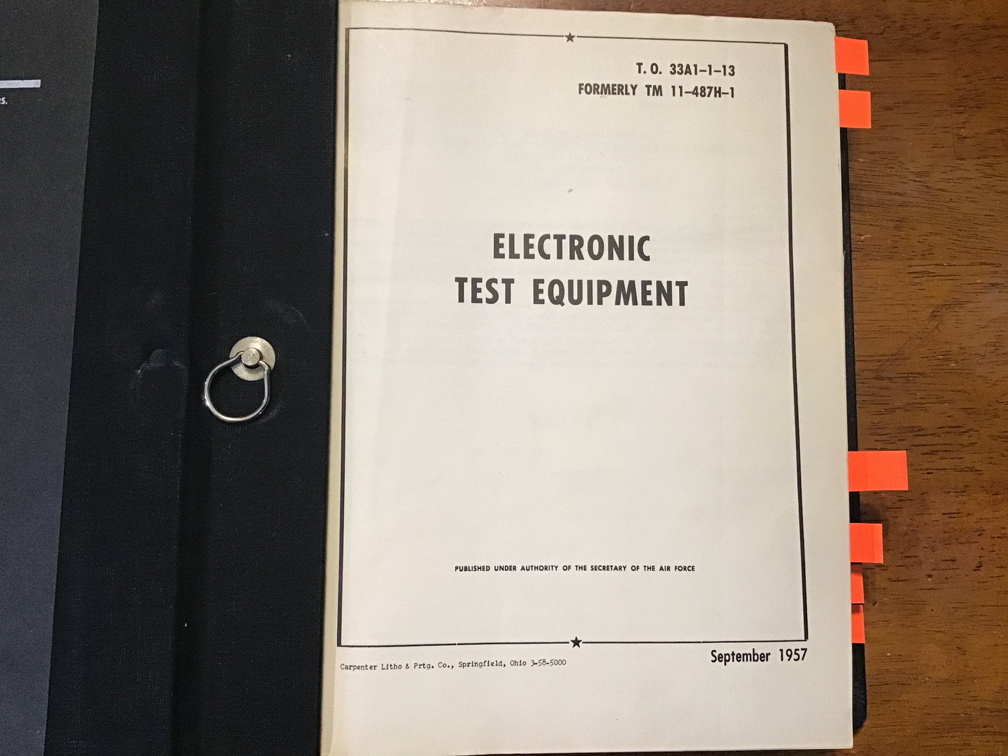 1957 USAF Electronic Test Equipment Manual T.O. 33A1-1-13 TM 11-487H-1