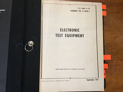 1957 USAF Electronic Test Equipment Manual T.O. 33A1-1-13 TM 11-487H-1