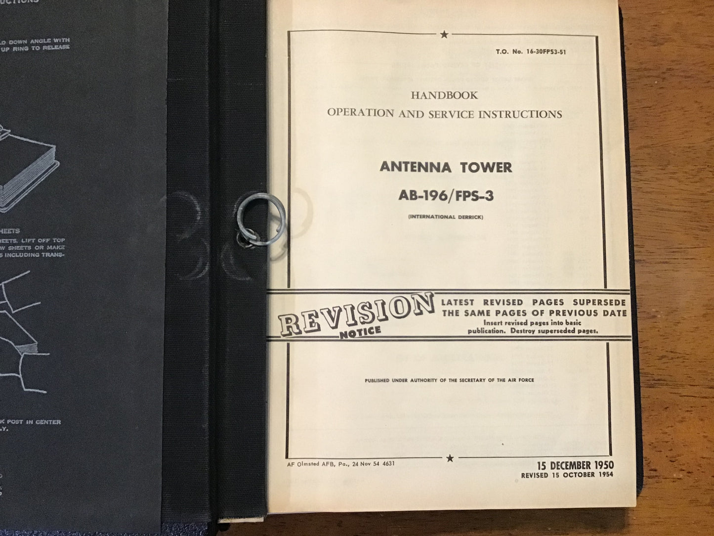 Vintage 1950s U.S. Air Force Radar Technical Manual Binder AN/FPS-3 FPS-6 FPS-8 MPS-11