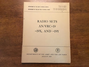 1954 U.S. Army Air Force TM 11-297 Radio Sets AN/VRC-19, -19X & -19Y Technical Manual