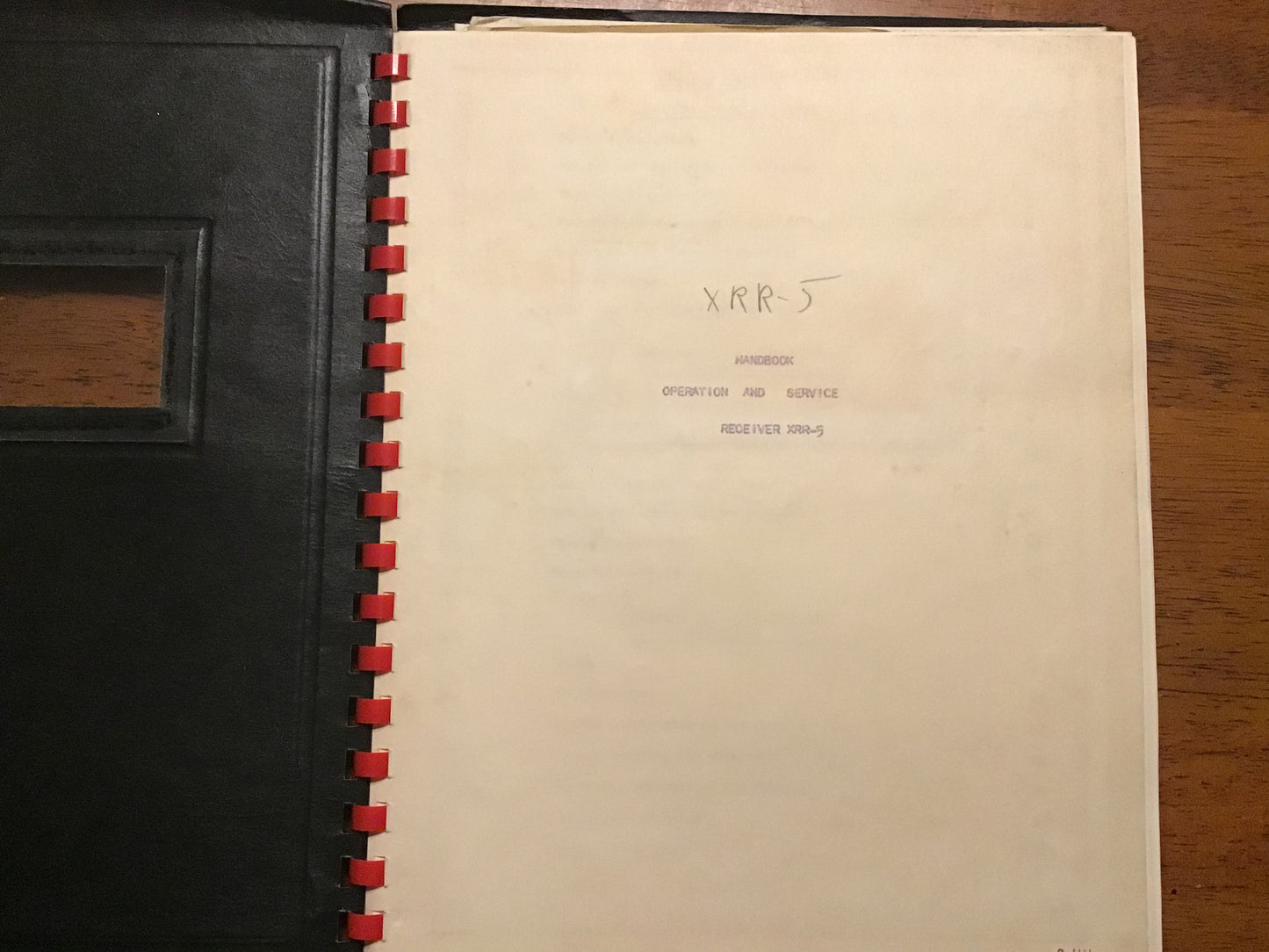 Vintage Military Receiver XRR-5 Operation & Service Handbook Spiral Bound Technical Manual