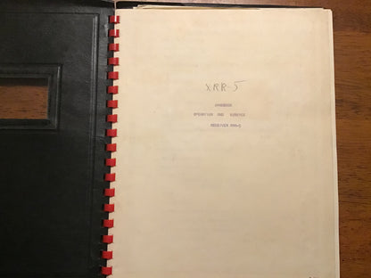 Vintage Military Receiver XRR-5 Operation & Service Handbook Spiral Bound Technical Manual