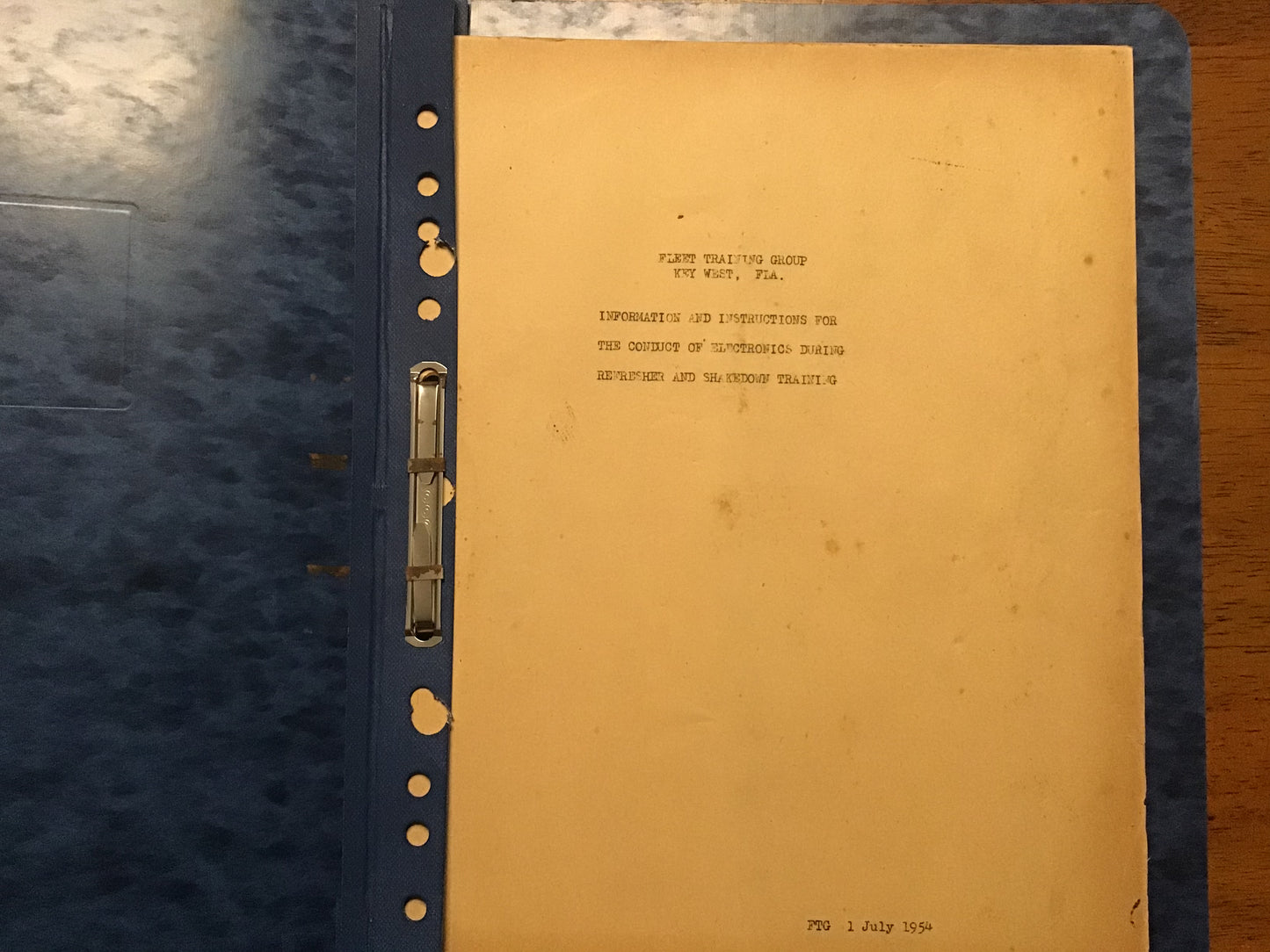 1954 US Navy Fleet Training Group Key West Electronics Refresher Shakedown Manual