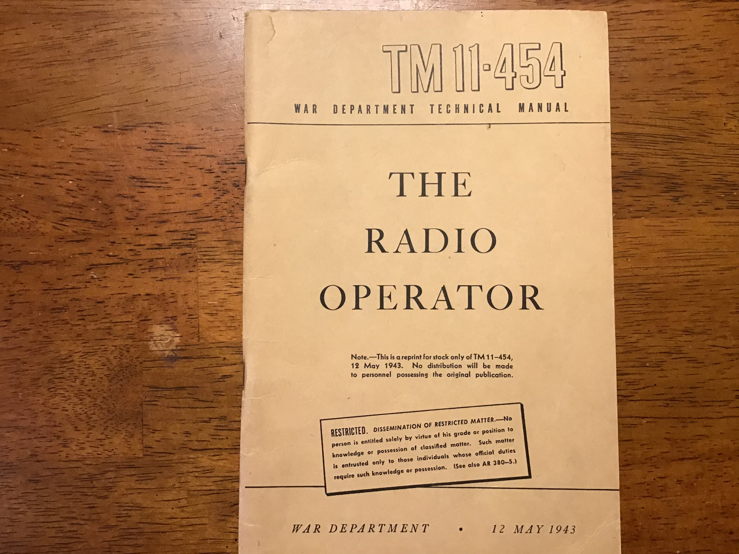 WWII 1943 TM 11-454 Radio Operator Manual + 1953 Radiotelegraph Operation Manual Lot