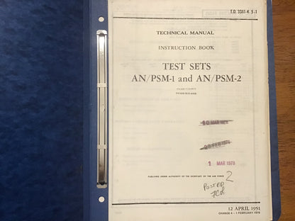 Vintage USAF Navy AN/PSM-1 AN/PSM-2 Test Set Manuals 1951-52 Holtzer-Cabot