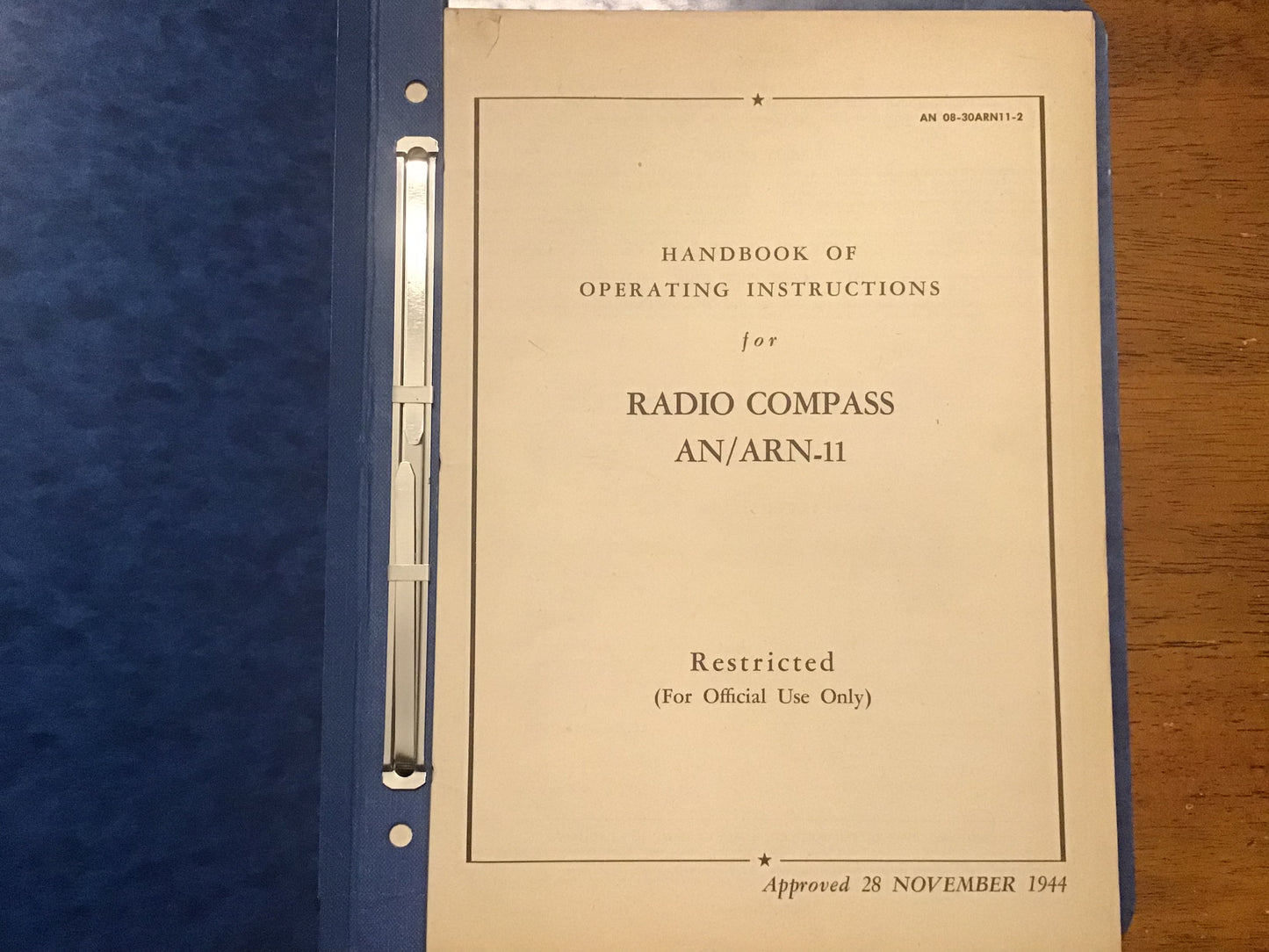 WWII 1944 Radio Compass AN/ARN-11 Operating & Maintenance Manuals Restricted USAAF