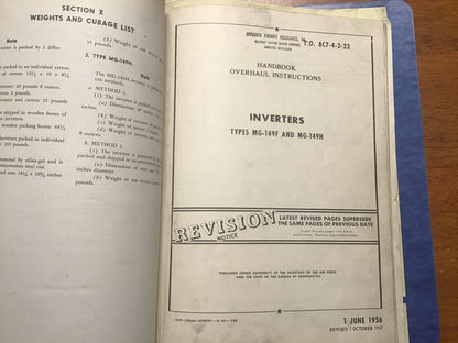 WWII USAAF MG-149 MG-149F MG-149H Aircraft Inverter Technical Manual Lot Binder