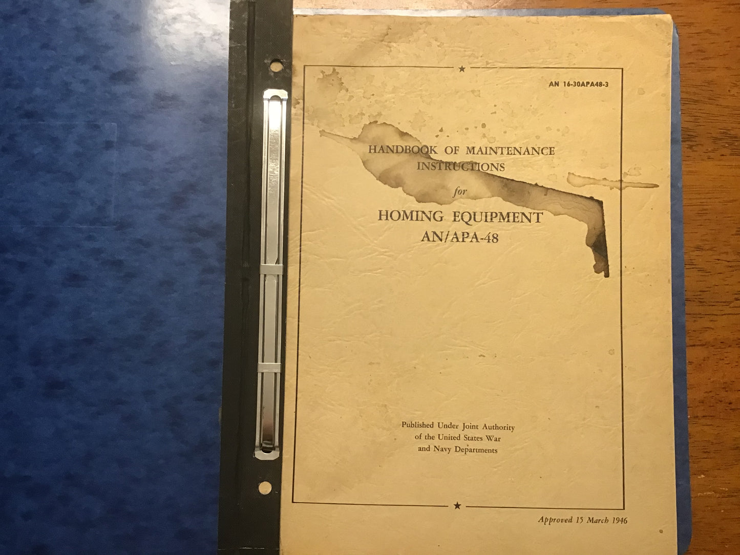 1946 US Army Navy AN/APA-48 Homing Equipment Maintenance Manual AN 16-30APA48-3