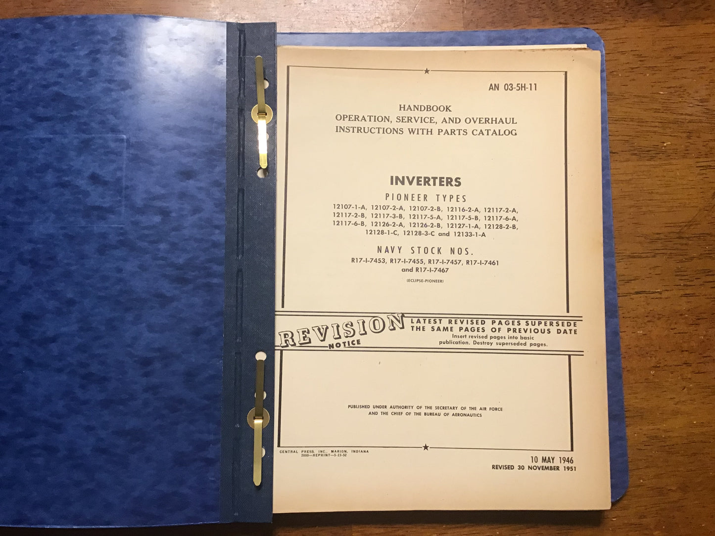 USAAF USAF Aircraft Inverter Technical Manuals Pioneer Bendix 1946-59 Binder