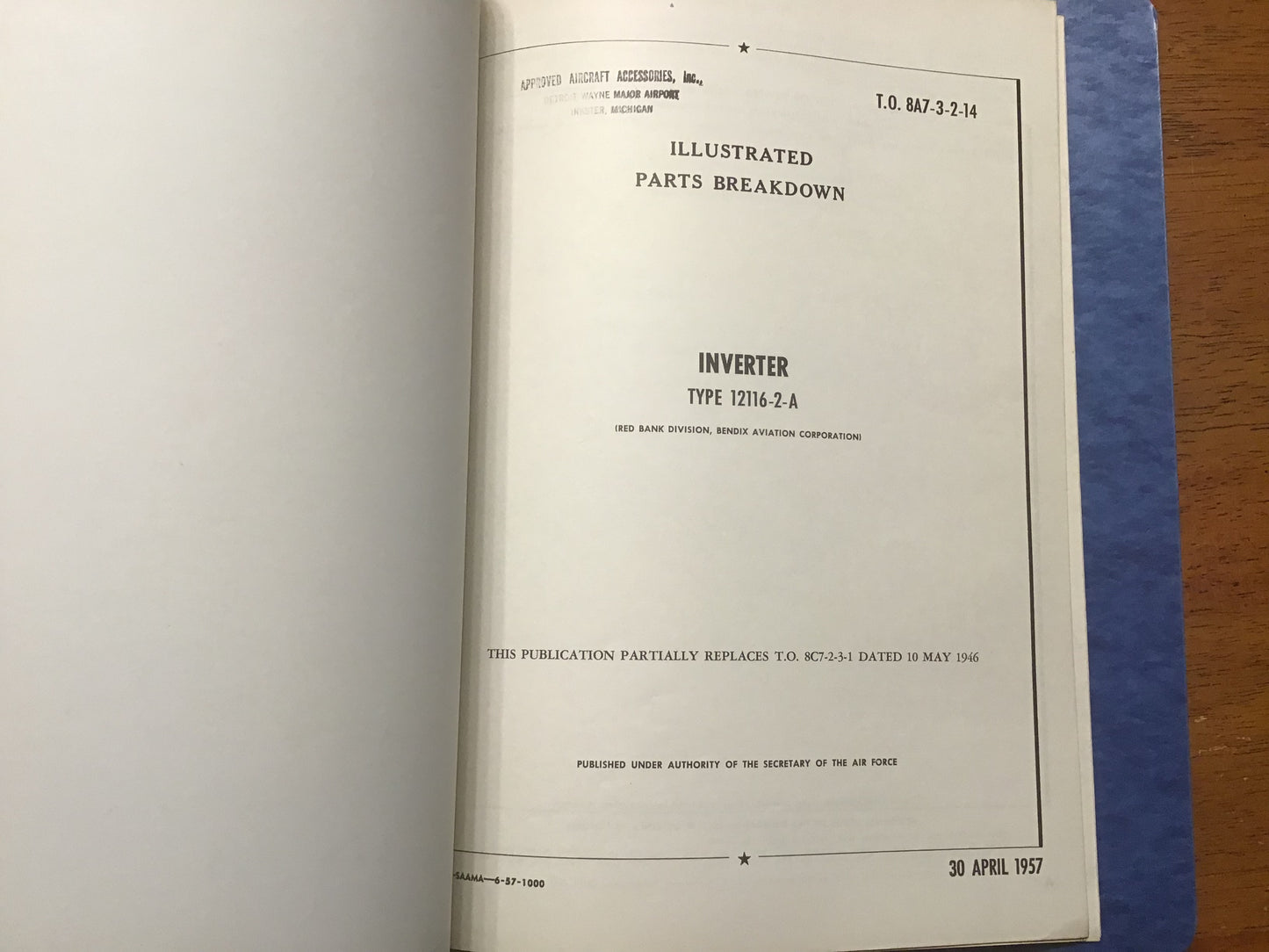 USAAF USAF Aircraft Inverter Technical Manuals Pioneer Bendix 1946-59 Binder