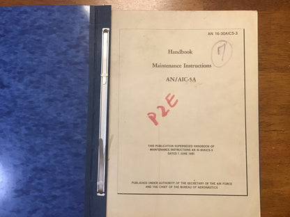 Vintage USAF Navy AN/AIC-5A Aircraft Intercom Maintenance Manual AN 16-30AIC5-3