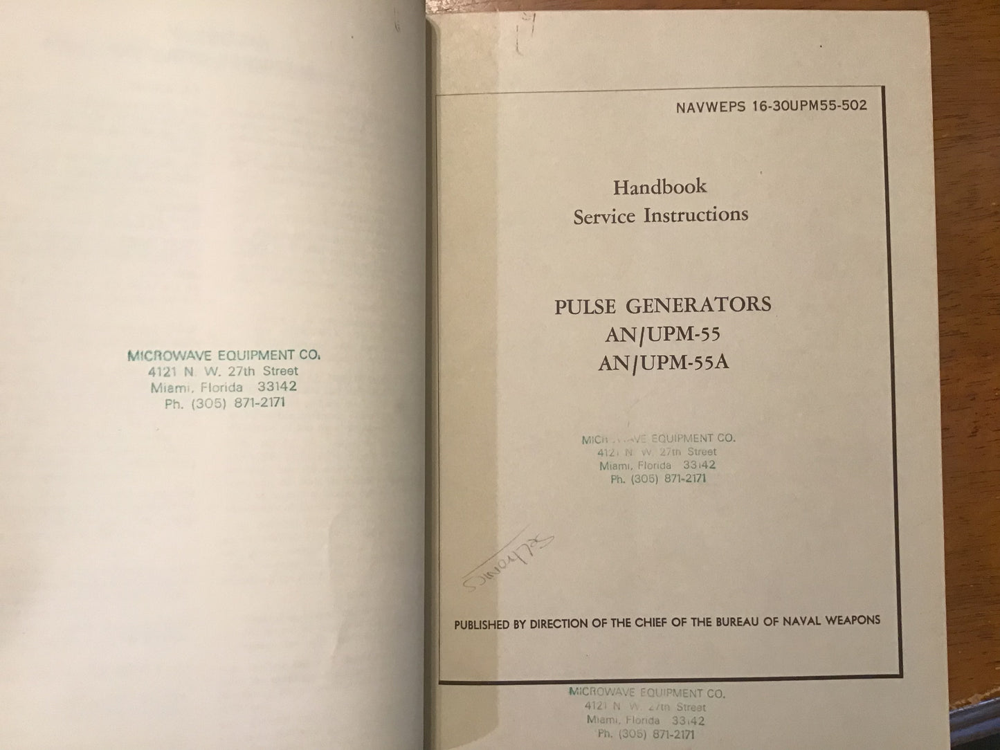 Vintage US Navy AN/UPM-55 Pulse Generator Technical Manuals 1960 Binder