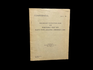 WWII U.S. Navy AN/APM-3 Portable Test Set Manual – Confidential – Western Electric