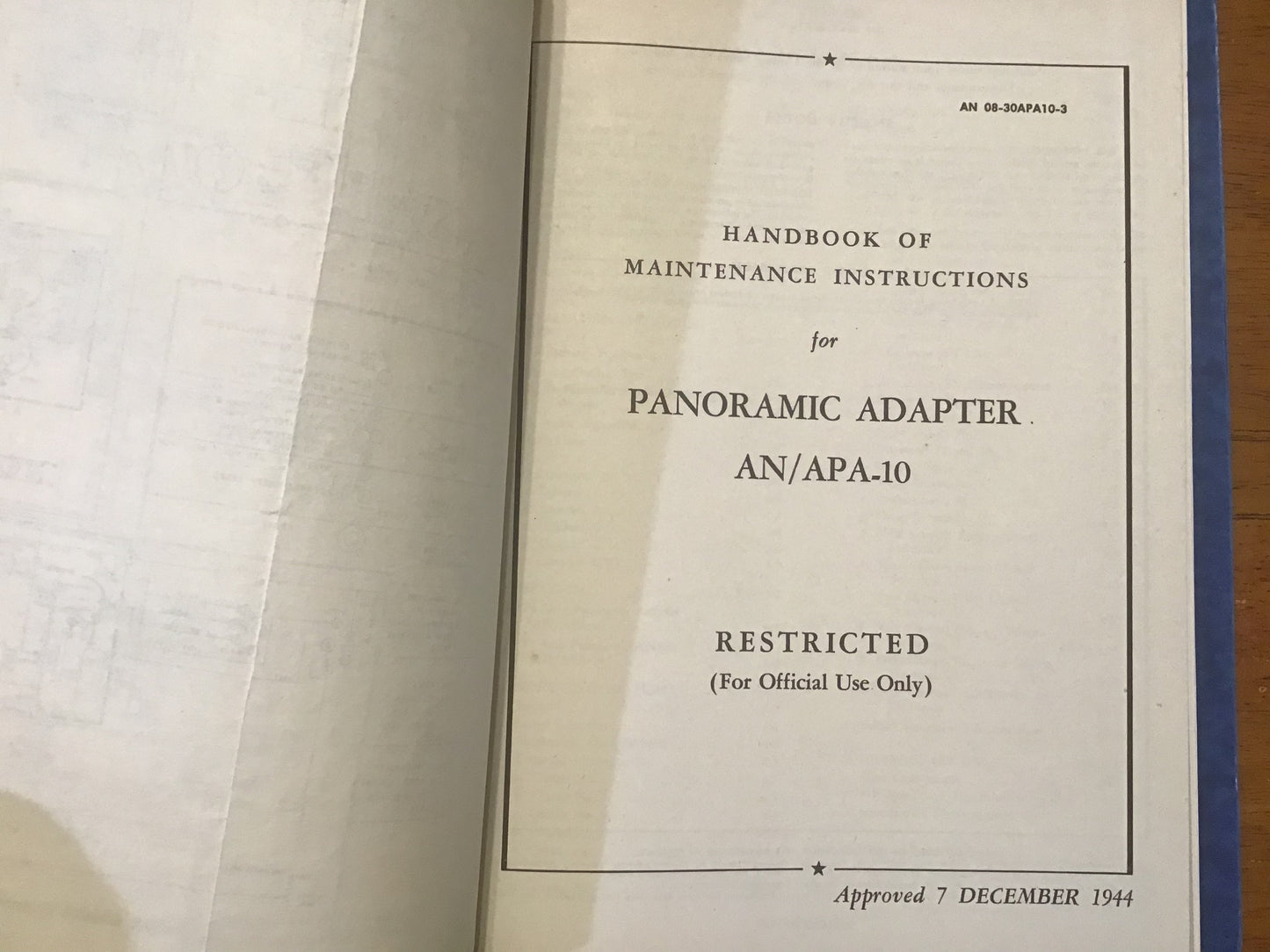 WWII USAAF AN/APA-10 Panoramic Adapter Radar Manuals 1944-45 Binder