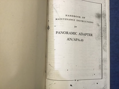 WWII USAAF AN/APA-10 Panoramic Adapter Radar Manuals 1944-45 Binder