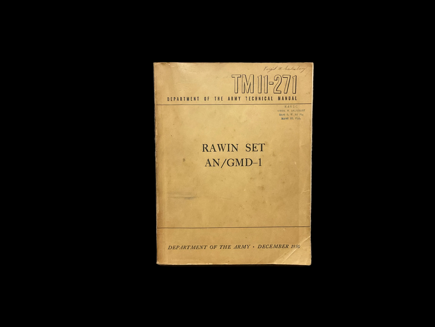 U.S. Army Technical Manual TM 11-271 – RAWIN Set AN/GMD-1 (1950)