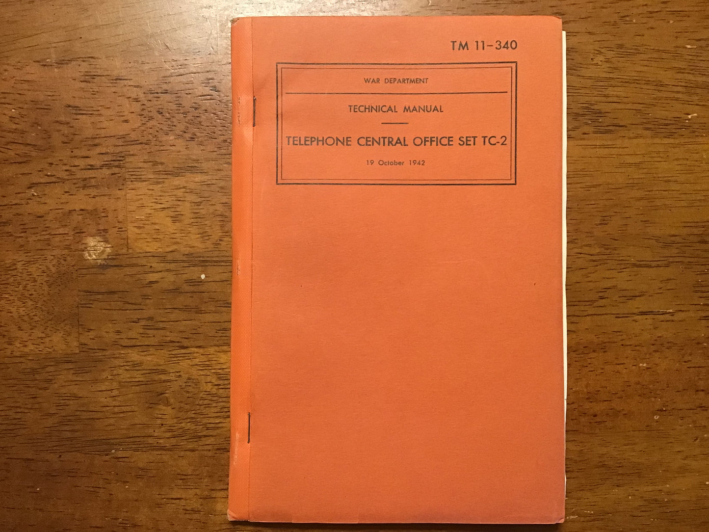 WWII 1942 US Army TM 11-340 Telephone Central Office Set TC-2 Manual + 1944 Supplement
