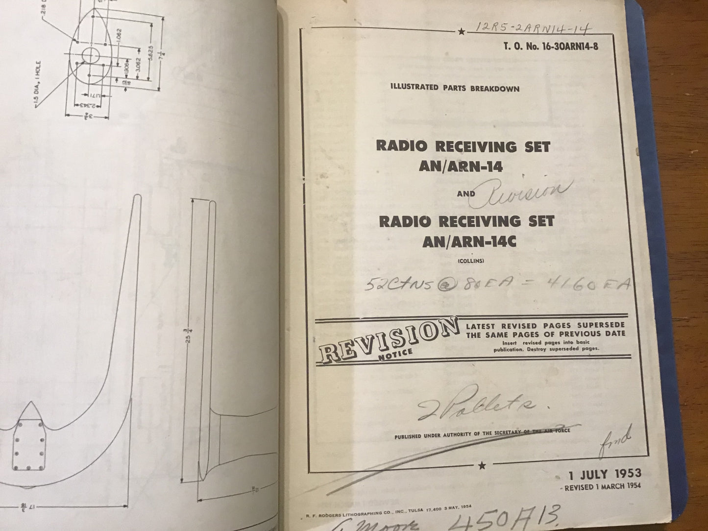 USAF AN/ARN-14 AN/ARN-14C Collins Radio Manuals J-229 1952-58 Binder