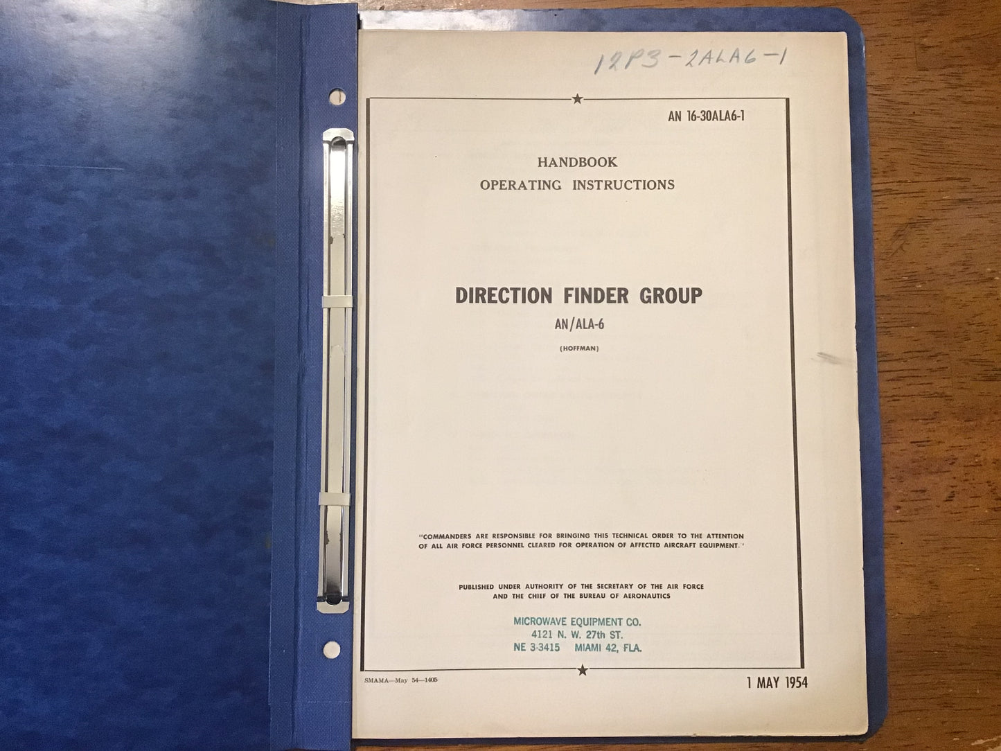 1954 USAF Navy AN/ALA-6 Direction Finder Group Handbook AN 16-30ALA6-1 Rare