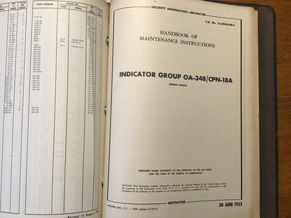 1952-53 USAF AN/CPN-18 AN/CPN-18A Radar Technical Manuals Bendix Binder Set