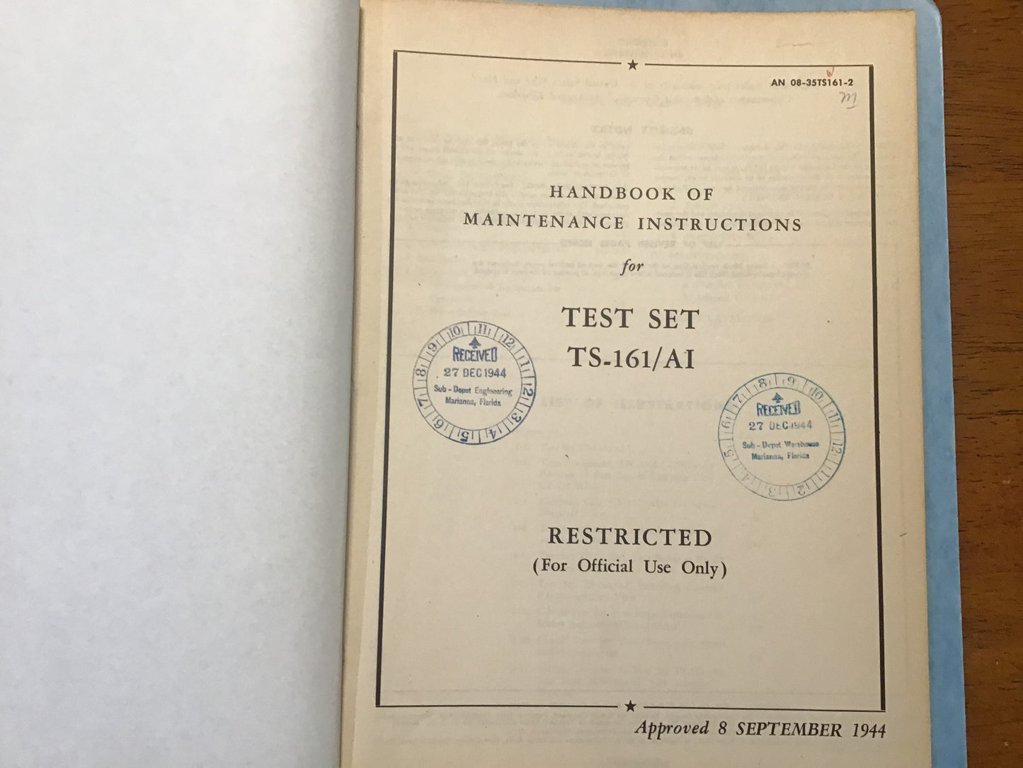 WWII 1944 USAAF TS-161/AI TS-162/AI TS-163/AI Test Set Manuals Lot of 3