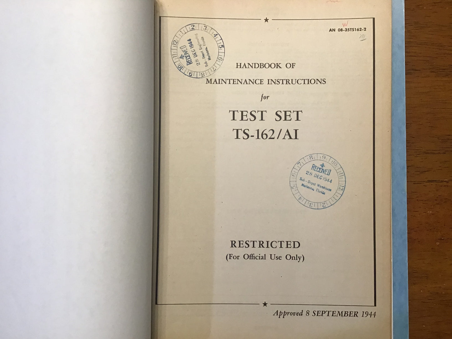 WWII 1944 USAAF TS-161/AI TS-162/AI TS-163/AI Test Set Manuals Lot of 3