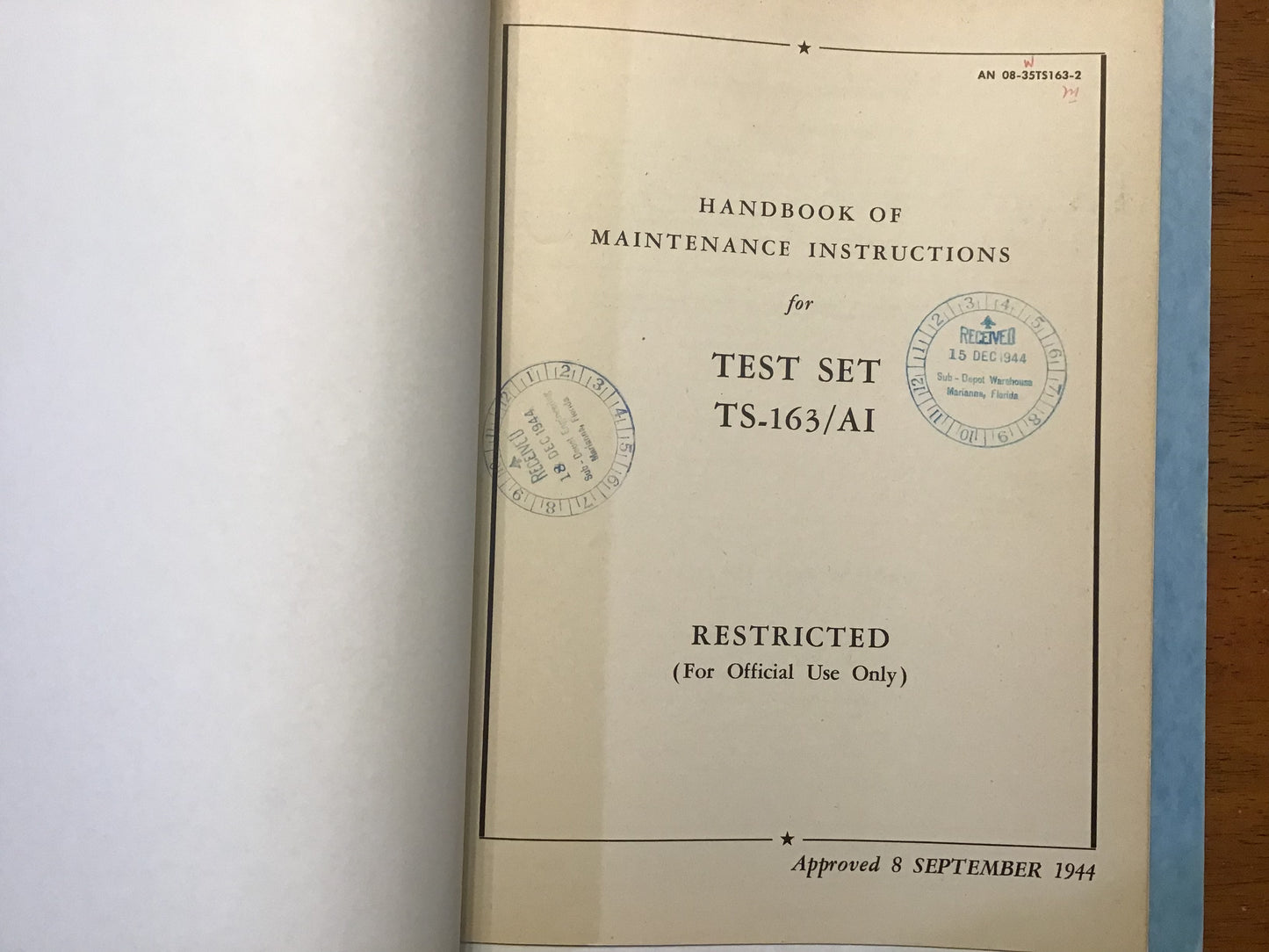 WWII 1944 USAAF TS-161/AI TS-162/AI TS-163/AI Test Set Manuals Lot of 3