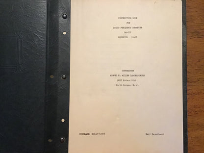 Vintage US Navy ZM-2/U Radio Frequency Ohmmeter Manual NAVSHIPS 91406