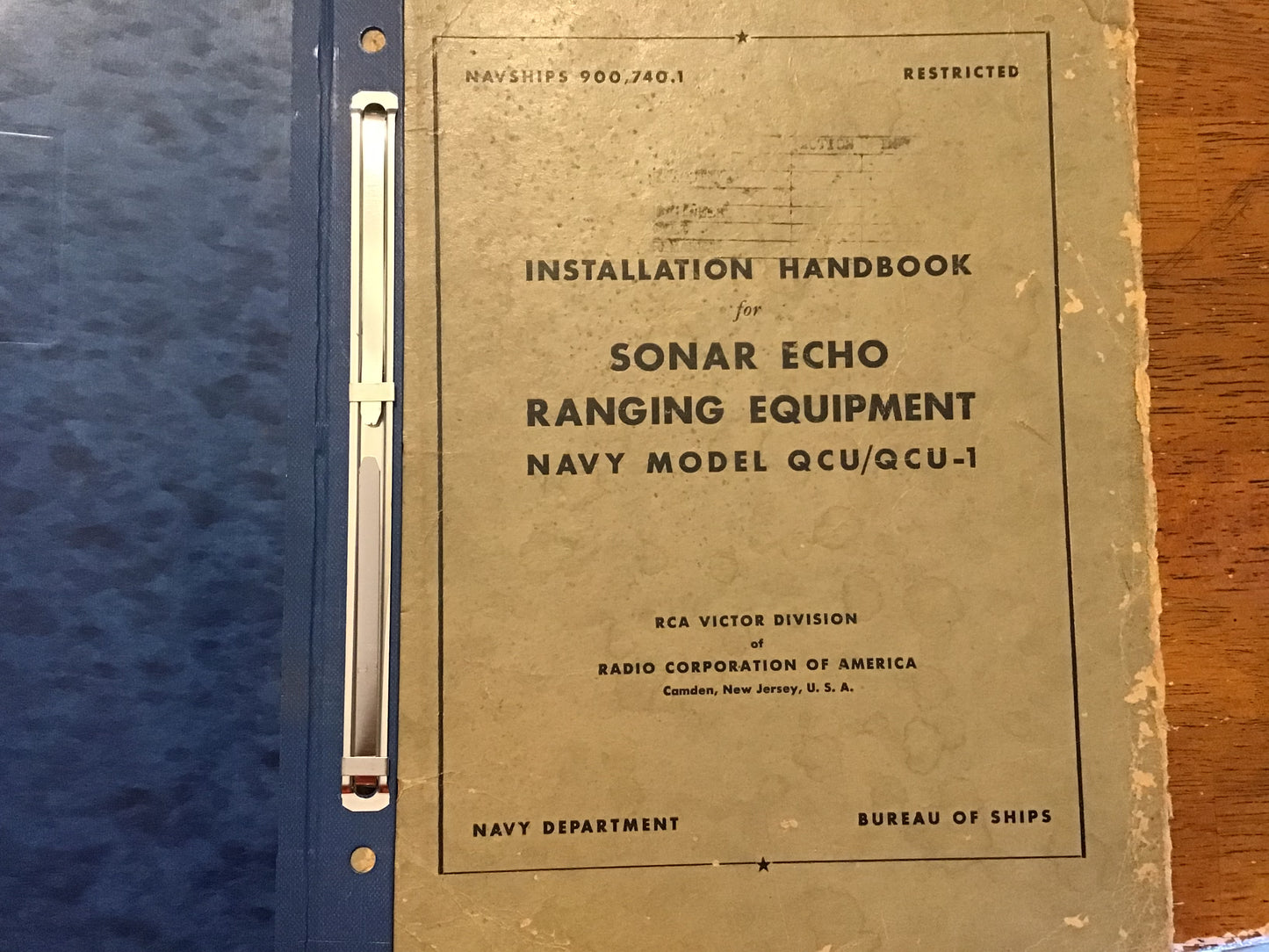 1946 US Navy QCU/QCU-1 Sonar Echo Ranging Manuals NAVSHIPS WWII RCA