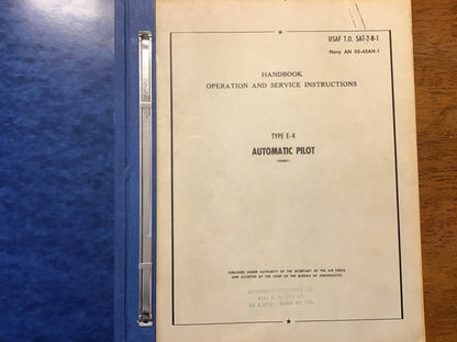 1953 Sperry E-4 Automatic Pilot Manuals USAF Navy Operation Service Overhaul