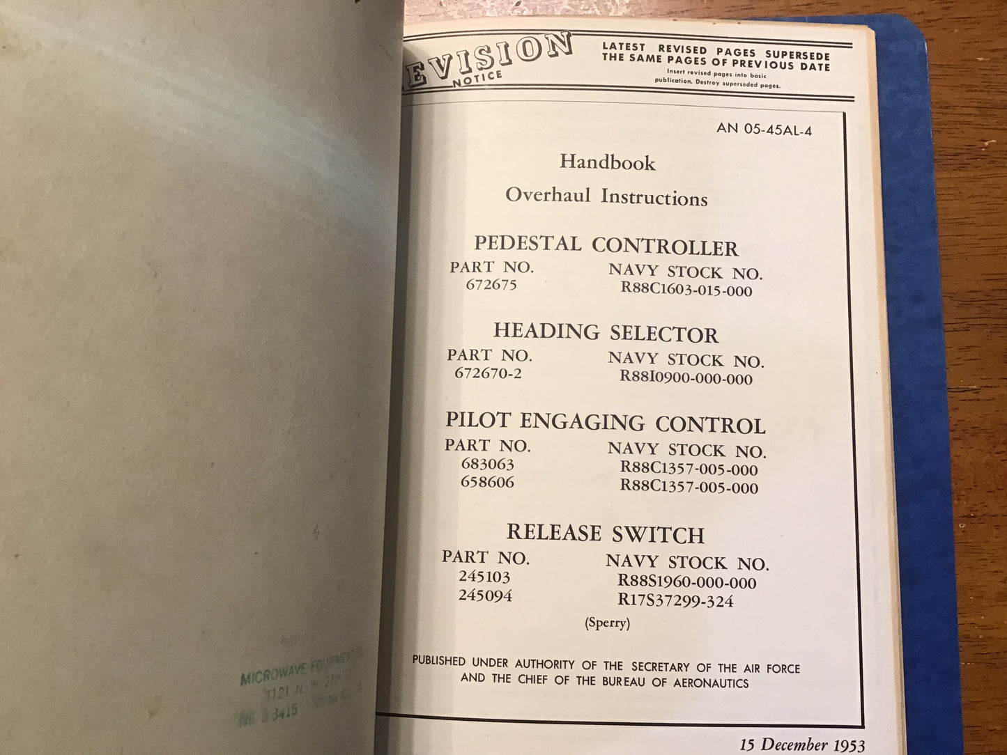 1953 Sperry E-4 Automatic Pilot Manuals USAF Navy Operation Service Overhaul