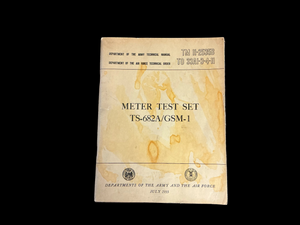 U.S. Army / Air Force TM 11-2535B Meter Test Set TS-682A/GSM-1 Manual (July 1955)