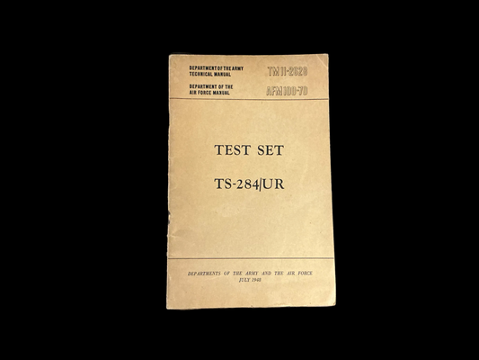 U.S. Army / Air Force TM 11-2628 Test Set TS-284/UR Manual (July 1948)