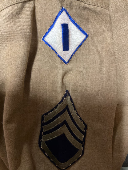 WWII EM Wool Shirt w/ gas flap and insignia