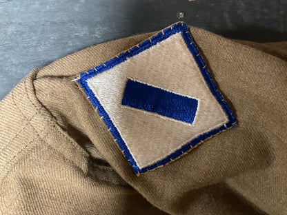 WWII US EM Wool Shirt w/ gas flap and insignia