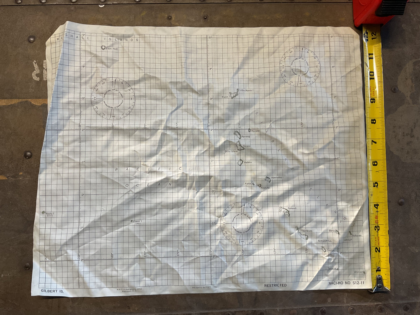 WWII Pilot’s Escape Map of the Marshall Islands