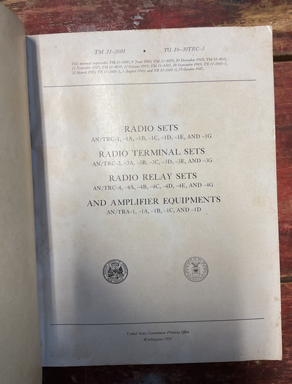 TM 11-2601 / TO 16-30TRC-5 – AN/TRC Radio Sets & Relay Equipment Technical Manual (December 1951)