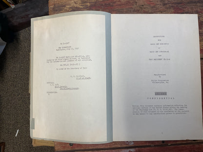 WWII Signal Corps Radio Set SCR-535-A / SCR-535-AZ & Test Equipment IE-16-A Instruction Manual – Philco Corporation (Confidential)