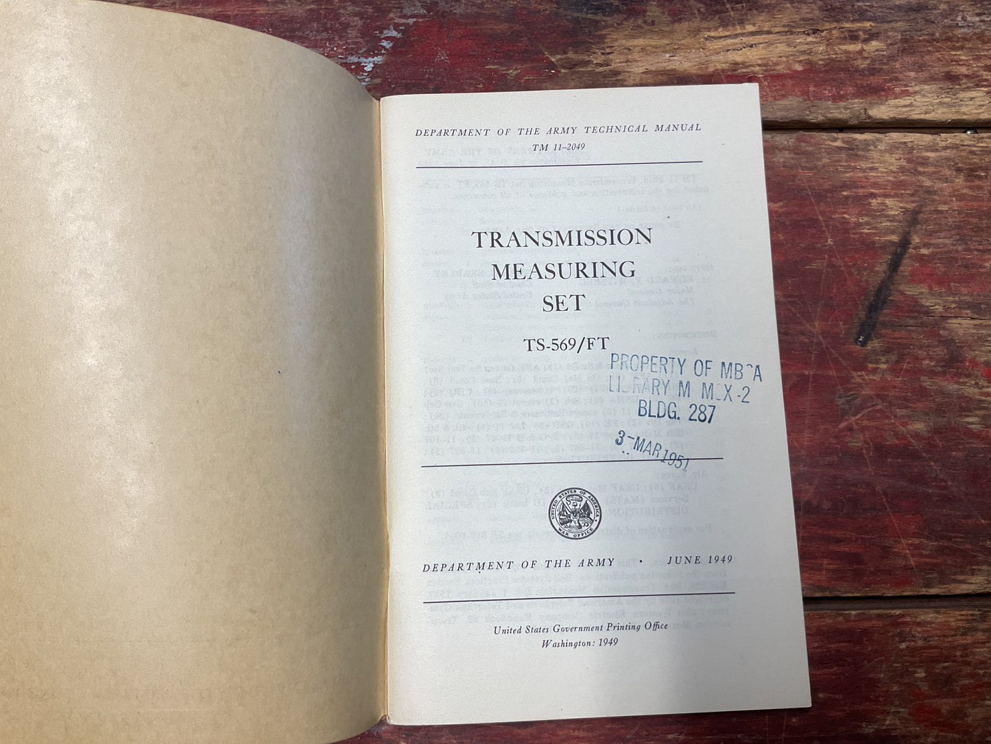 TM 11-2049 Transmission Measuring Set TS-569/FT Technical Manual – June 1949