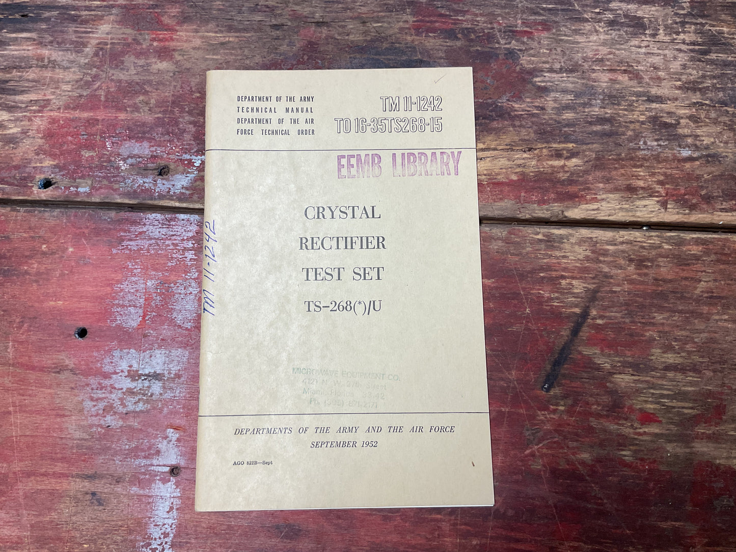 TM 11-1242 / TO 16-35TS268-15 – Crystal Rectifier Test Set TS-268(*)/U Technical Manual