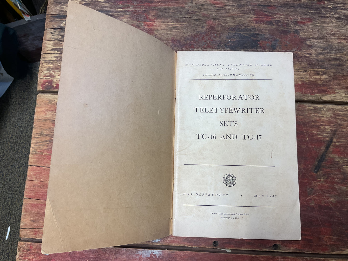 TM 11-2201 Reperforator Teletypewriter Sets TC-16 & TC-17 Technical Manual – May 1947