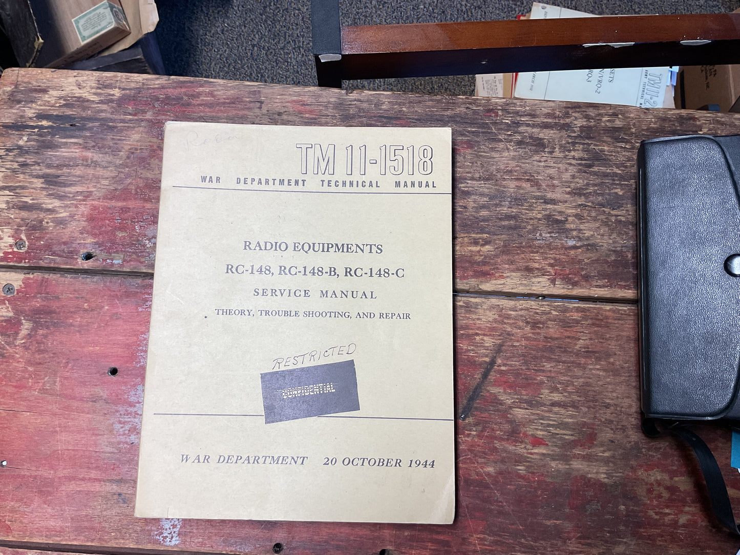 TM 11-1518 Radio Equipments RC-148, RC-148-B & RC-148-C Service Manual – Confidential (1944)