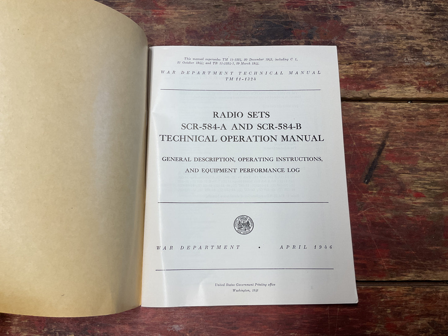 WWII/Post-WWII U.S. Army Technical Manual TM 11-1324 – Radio Sets SCR-584-A & SCR-584-B Technical Operation Manual (April 1946)