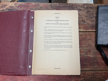 WWII Philco AN/APS-2 Airborne Radar Maintenance Manual – Confidential Bound Volume – Serial No. 156
