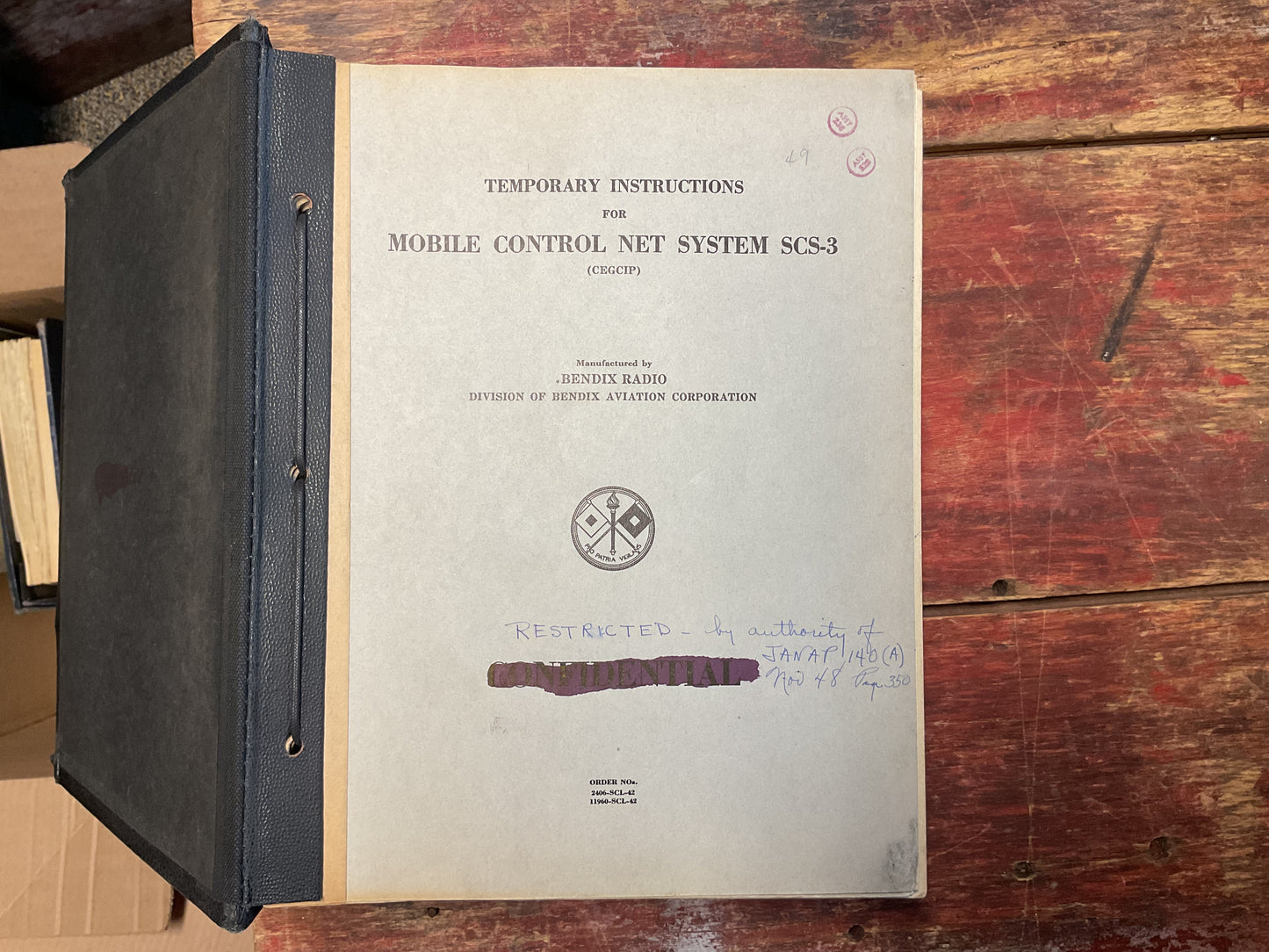 WWII Bendix SCS-3 Mobile Control Net System Technical Manual – Control Set SCR-512-A – Confidential