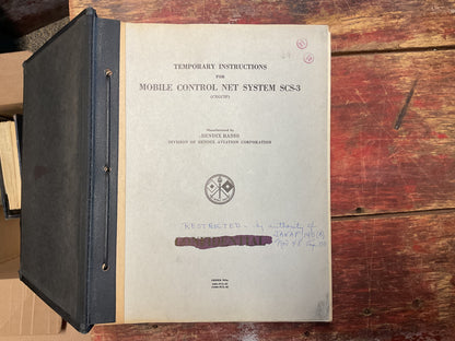 WWII Bendix SCS-3 Mobile Control Net System Technical Manual – Control Set SCR-512-A – Confidential