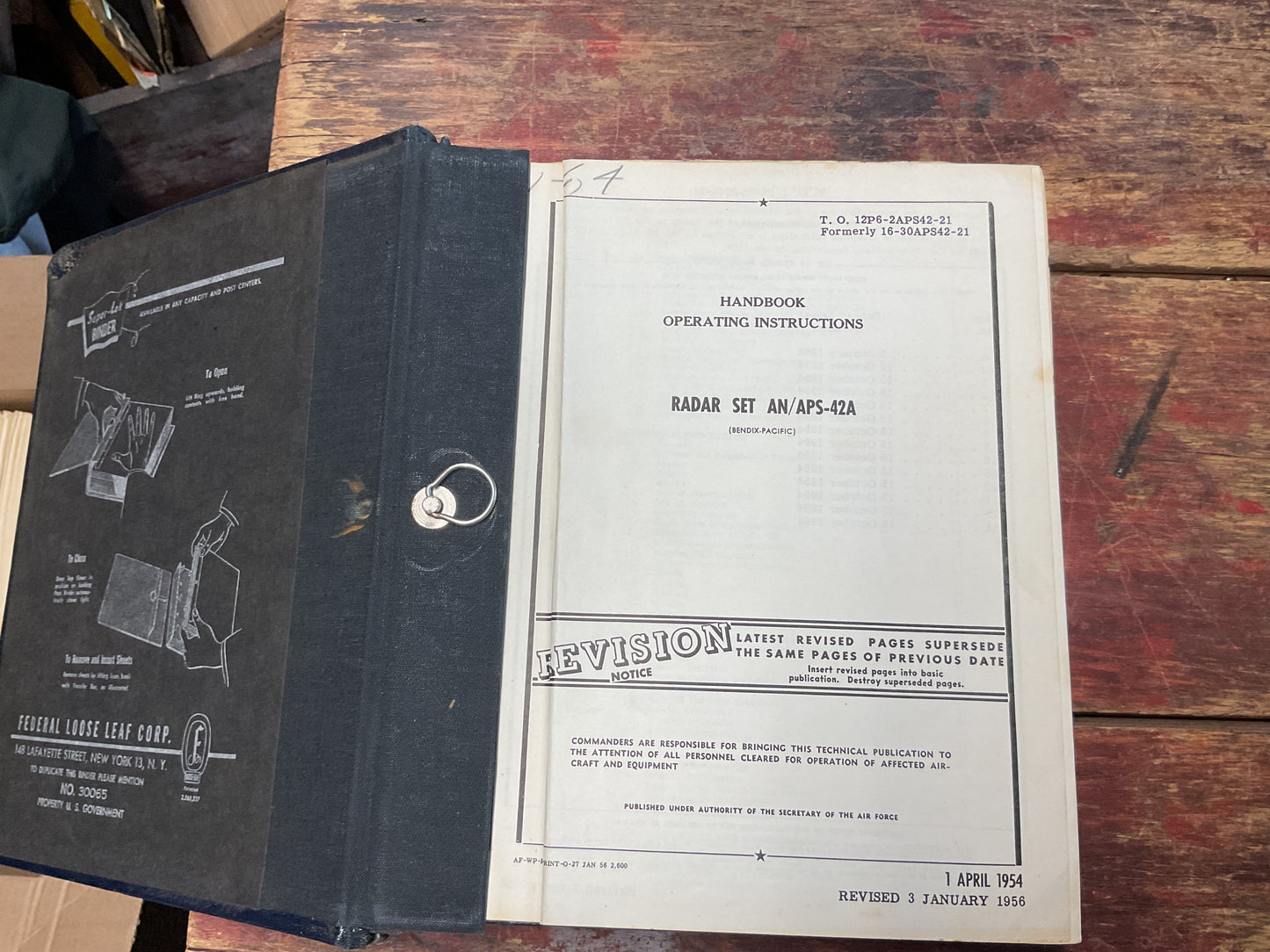 USAF Radar Set AN/APS-42A Operating Instructions Manual – Bendix-Pacific Airborne Radar – 1954/1956 Revision