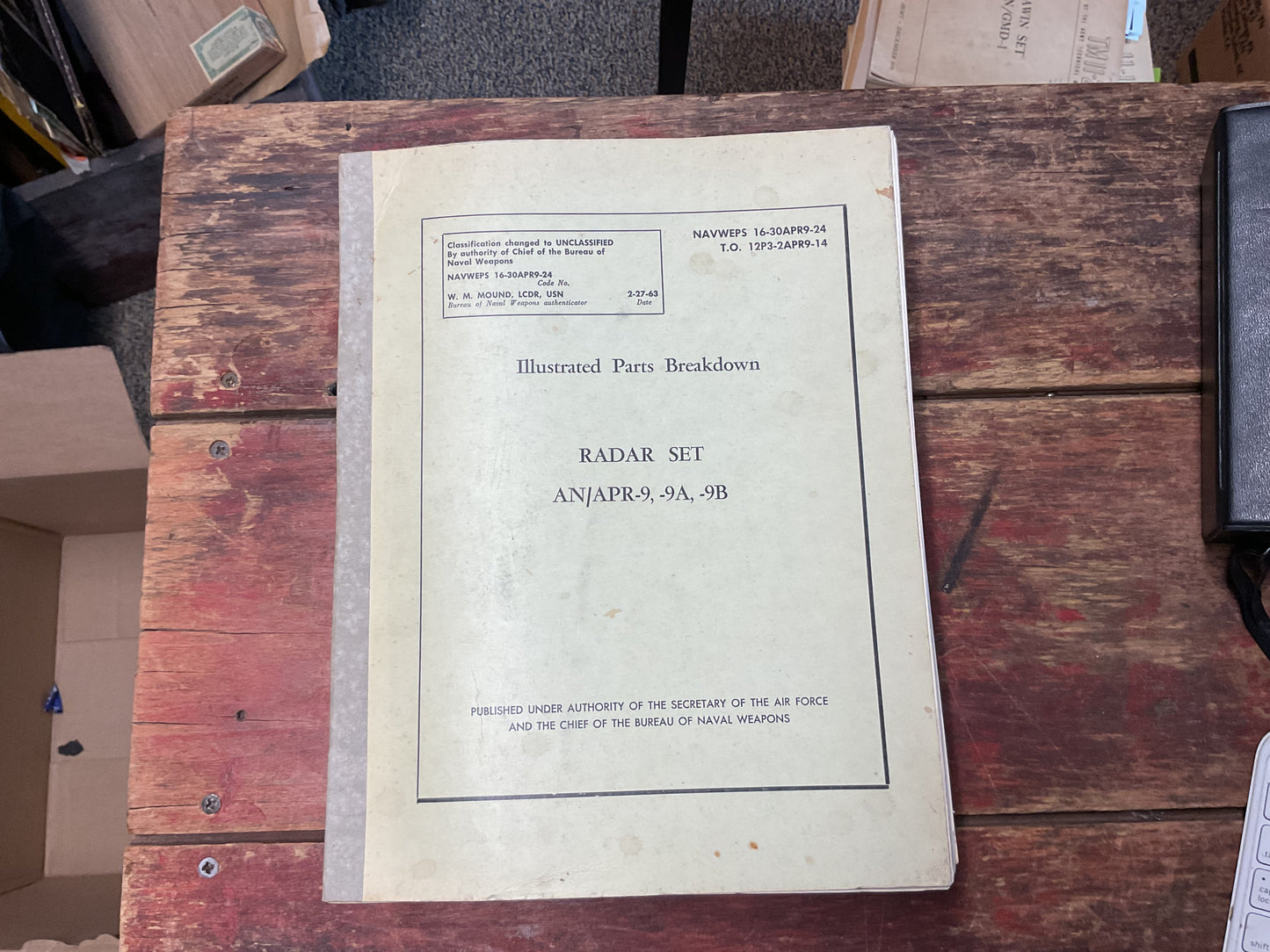 AN/APR-9, AN/APR-9A & AN/APR-9B Radar Set Illustrated Parts Breakdown Manual – USAF & U.S. Navy – 1961 Revision