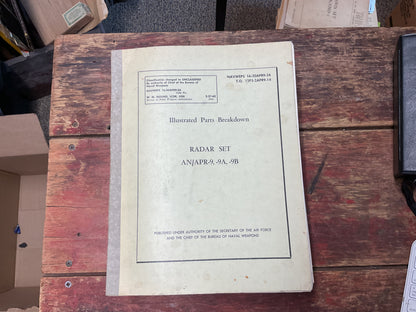 AN/APR-9, AN/APR-9A & AN/APR-9B Radar Set Illustrated Parts Breakdown Manual – USAF & U.S. Navy – 1961 Revision