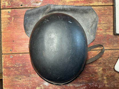German M34 Civic Fire / Civil Defense Steel Helmet with Neck Guard – Complete Liner